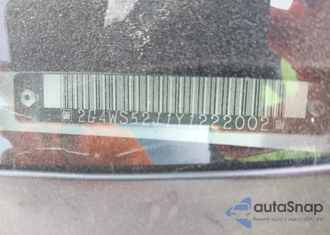 2000 Buick Century Custom из США, поврежденный, VIN 2G4WS52J1Y1222002